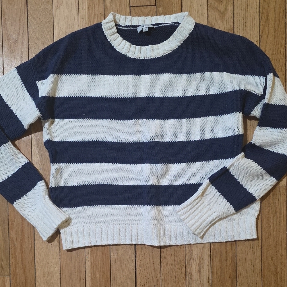 Rails Navy and Cream Striped Sweater